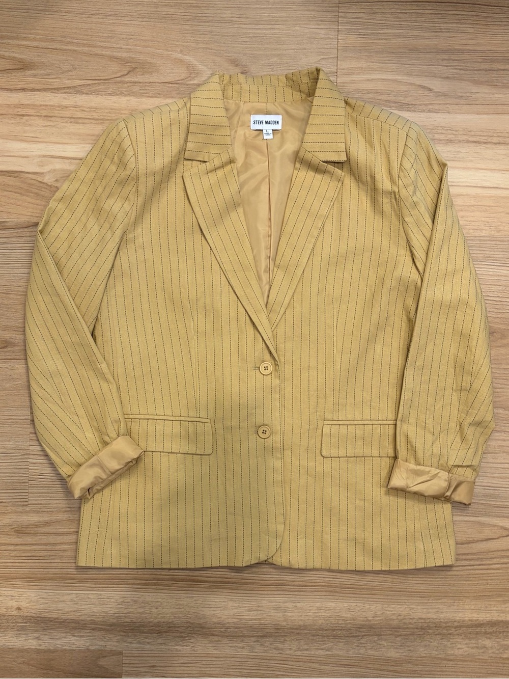 Steve Madden Yellow Pinstripe Blazer